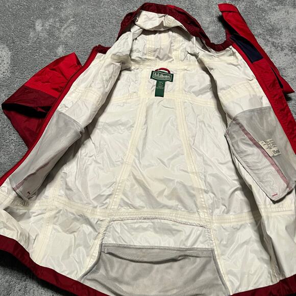 LL Bean Rain Jacket Kids Youth Large 14-16 Nylon Hooded Coat - Picture 8 of 9